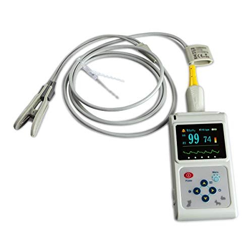 Rechargeable Pet Pulse Oximeter - Accurate Ear/Tongue Sensor for Health Monitoring - Perfect for Home and Veterinary Use