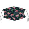 Reusable Cloth Face Mask,Pink Flamingos with Tropical Flowers Adult Washable Face Cover With Adjustable Earloops Nose Wire view 1