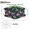 Reusable Cloth Face Mask,Pink Flamingos with Tropical Flowers Adult Washable Face Cover With Adjustable Earloops Nose Wire view 2