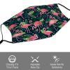 Reusable Cloth Face Mask,Pink Flamingos with Tropical Flowers Adult Washable Face Cover With Adjustable Earloops Nose Wire view 3
