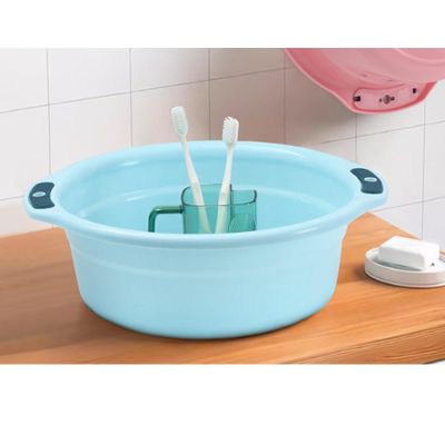FreshCart Basics Washing Face Basin, Slip Thickened Plastic Wash Basin Portable for Home (Small Size(15x10in))