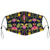 Reusable Cloth Face Mask,Vintage Ornate Floral Adult Washable Face Cover With Adjustable Earloops Nose Wire view 1