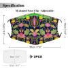 Reusable Cloth Face Mask,Vintage Ornate Floral Adult Washable Face Cover With Adjustable Earloops Nose Wire view 2