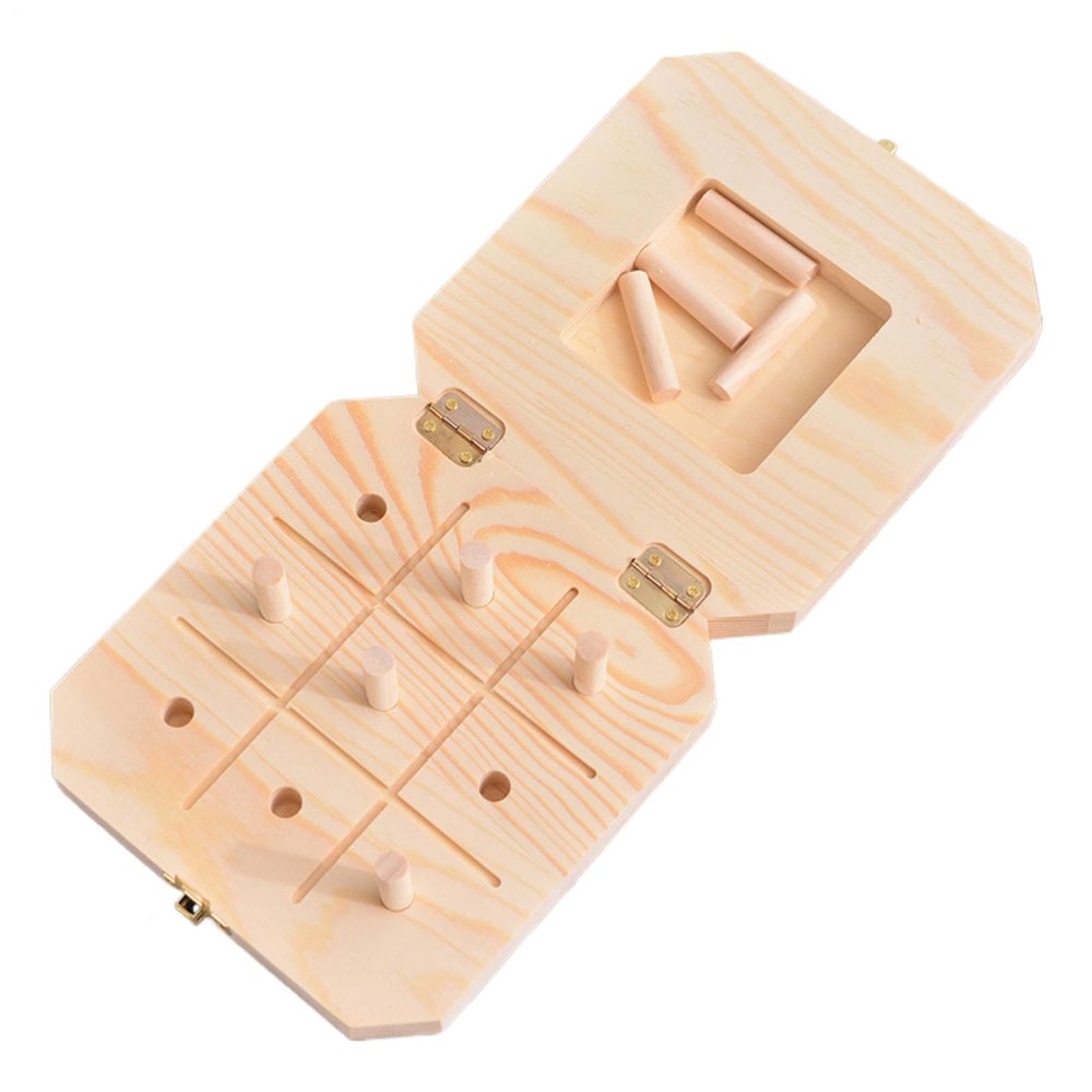 9 Hole Wooden Pegboard - Wooden Pegboard For Finger Dexterity | Hand Coordination Trainer | Dexterity Training Pegboards With Woodens Pegs, Fine Motor Skill Builder, Finger Strength Exercise Tool