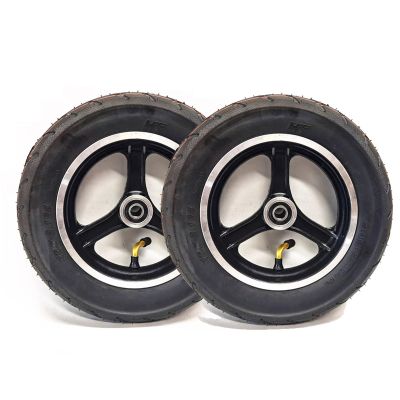 10 Inch Wheelchair Front Wheel, Electric Wheelchair Replacement Casters, 10x2.125 Pneumatic Tire, Aluminum Alloy Hub, 12mm Bearing