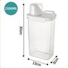 Airtight Laundry Detergent Dispenser with Measuring Cup, Clear Powder Storage Box, 2300ML Capacity view 2