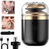 Capsule Razor, Mini Portable Electric Shaver for Men, Travel Razor, Waterproof Washable Rotary Shaver with Nose Hair Trimmer (Black) view 1