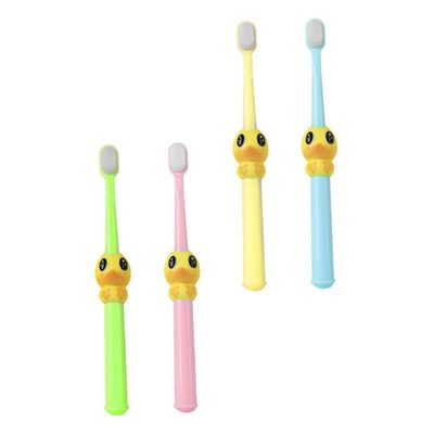 Beatifufu 4pcs Kids Cartoon Bristle Toothbrush Set Soft Bristles Teeth Cleaning Tool for Children 2-10 Years Old Baby Oral Care