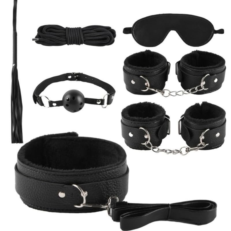 7-piece family activity gift set with adjustable leather wristband and eye mask - Q