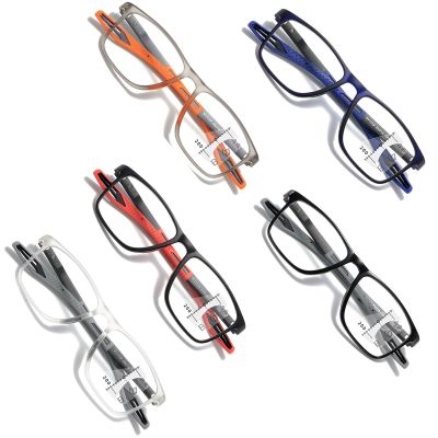 1 Pack Progressive Multifocus Photochromic Reading Glasses For Women Men, Comfortable And Flexible, Sports Anti-blue Light Reading Glasses With Spring Hinges(Clear/Grey,2.5x)