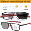 1 Pack Progressive Multifocus Photochromic Reading Glasses For Women Men, Comfortable And Flexible, Sports Anti-blue Light Reading Glasses With Spring Hinges(Clear/Grey,2.5x) view 3