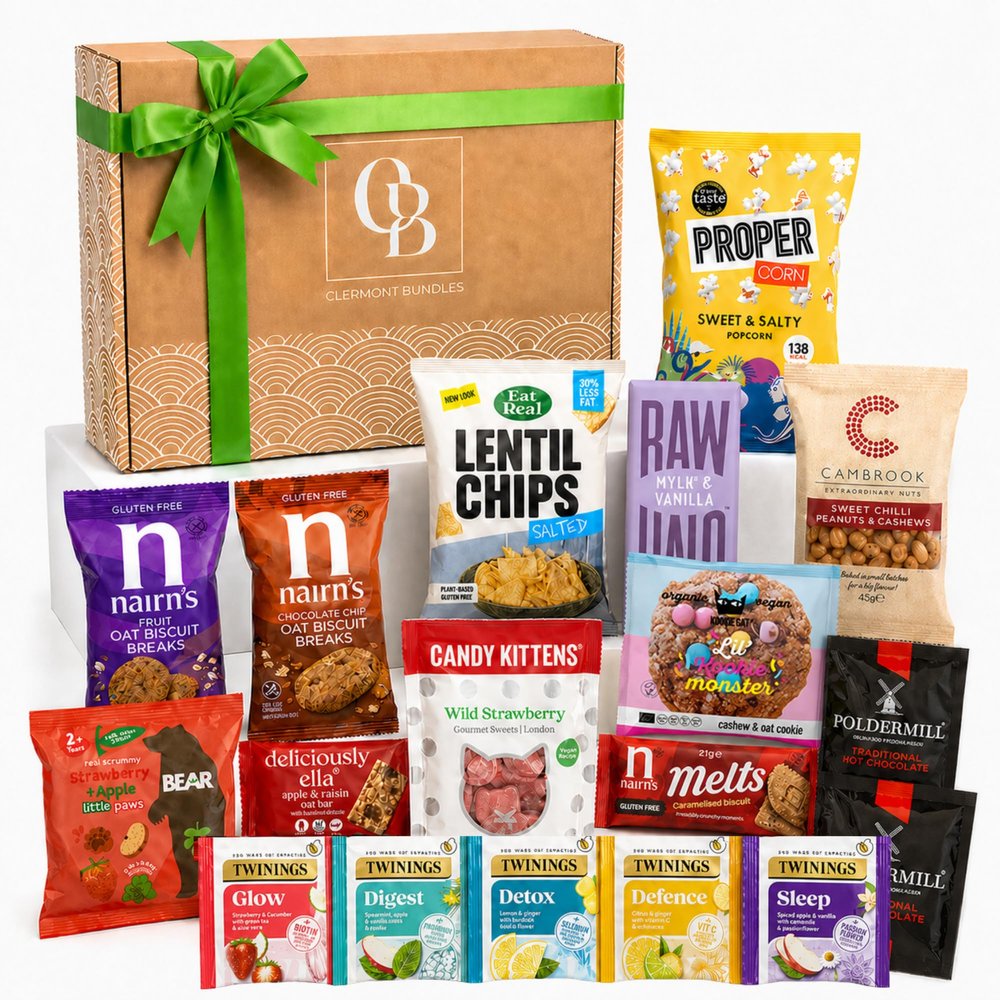 Gluten Free Hamper - Coeliac Gift Hamper Packed With 18 Coeliac and Gluten Friendly Snacks. Including Biscuits, Sweets, Snack Bars & More. Present For Coeliac Gluten Free Hamper