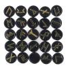 25Pcs Round Rune Stones, Rune Stone Set Crystal Engraved Symbol Stone Runes Set for Divination Yoga Meditation Spiritual (Obsidian) view 1
