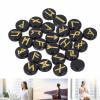 25Pcs Round Rune Stones, Rune Stone Set Crystal Engraved Symbol Stone Runes Set for Divination Yoga Meditation Spiritual (Obsidian) view 2