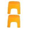 VICASKY 2pcs Small Plastic Stool Step Stool for Bathroom and Toilet, Compact Yellow Footstool with Hole, Lightweight Multipurpose Shower and Training Seat for Boys and Girls and Adults view 1