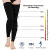 20 30mmHg Black Thigh High Compression Stockings Footless Compression Socks For Women & Men Splatter Bodysuit (Black, M) view 3