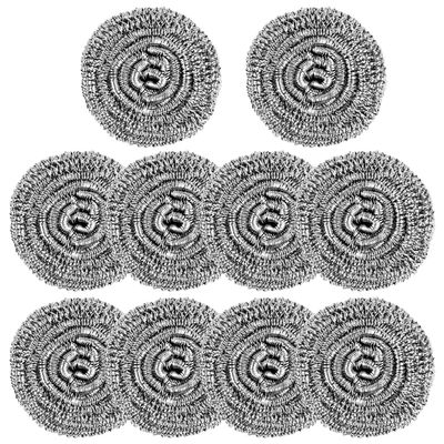 10 Pcs Metal Kitchen Scrubbing Pads Scrubs for Dishes, Pans, Pots, Ovens, Grills, Sinks(Sliver)