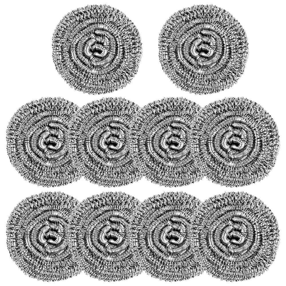 10 Pcs Metal Kitchen Scrubbing Pads Scrubs for Dishes, Pans, Pots, Ovens, Grills, Sinks(Sliver)