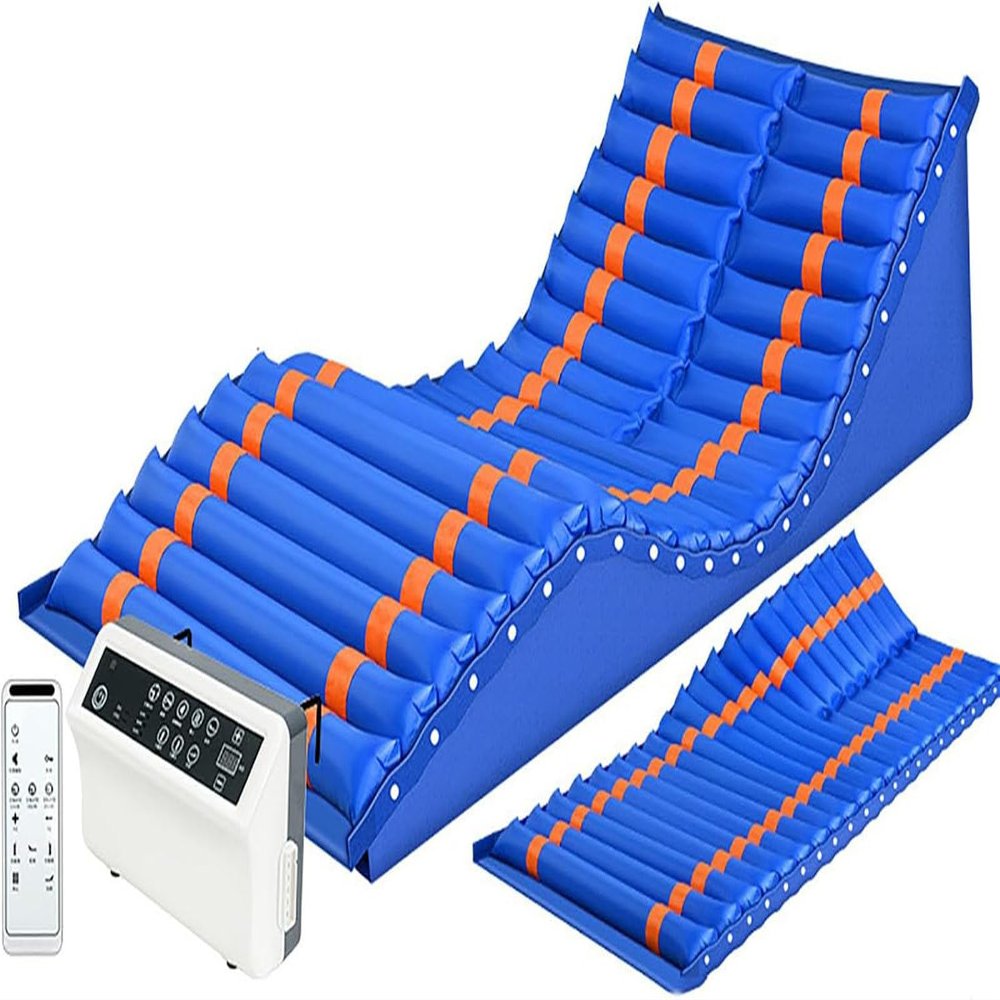 Inflatable Air Mattress Pad with Automatic Lift and Turn Over Design, Includes Air Pump for Elderly Bedridden Patients to Prevent Bedsore