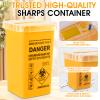 Yellow 3Quart (3 Pack) Sharps Container for Home Use, Needle Disposal Containers, Biohazard Containers, Syringe Disposal, Small Portable Container for Travel, Professional Sharp Waste Disposal view 4