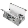 White and Gray Skull Graphics Tissue Box Cover Modern PU Leather Tissue Case Stylish High-end Facial Paper Organizer Dispenser for Bathroom Vanity Countertop Nightstands Desk view 2