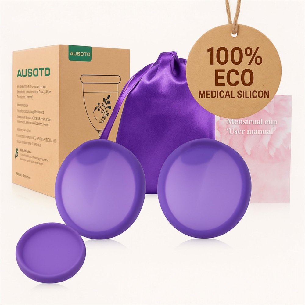 2 Organic Custom Reusable Menstruation Cups Medical Silicone Period Cup Menstrual Disc Cups (S)