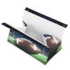 American Football Tissue Box Cover Modern PU Leather Tissue Case Stylish High-end Facial Paper Organizer Dispenser for Bathroom Vanity Countertop Nightstands Desk view 2