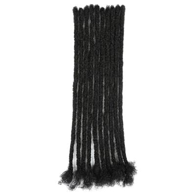 10 Pcs Human Hair Dreadlock Extensions, 8 Inch Black Twists, Natural Look, Handmade for Texture, Easy Installation, Versatile Styling