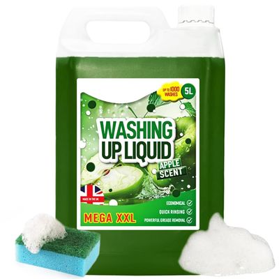 5L Fresh Apple Scented High Strength Washing Up Liquid Cuts Through Grease & Grime (2)