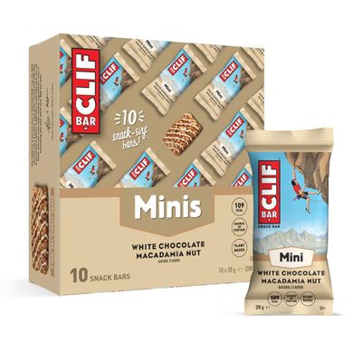 CLIF BAR Minis | Snack Bar | White Chocolate Macadamia Nut | Plant Based Protein | 10 x 28 g