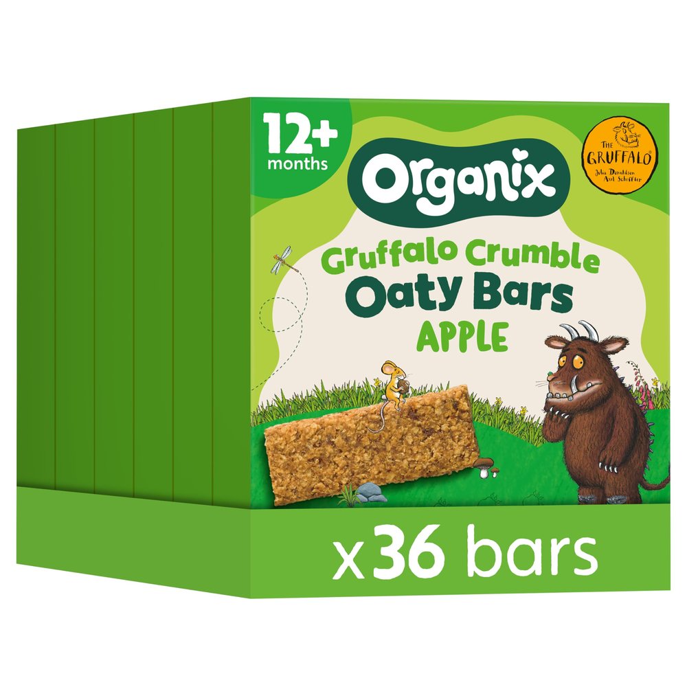 Organix Gruffalo Crumble Apple Oaty Bars, 6 Boxes of 6 x 23 g
