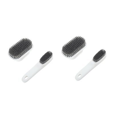 NIYANGLE 2 Sets Long Handle Scrub Brush for Clothes and Shoes Multipurpose Cleaning Brush for Hand Cleaning for Boot and Shoe Polishing