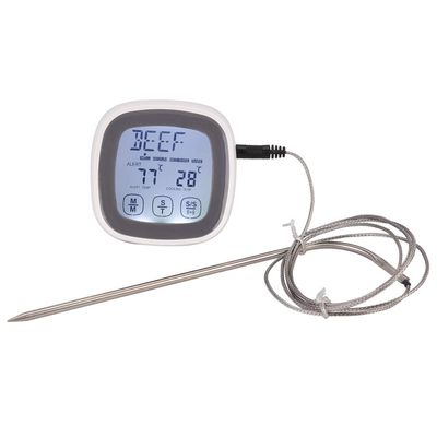 Cocoarm Digital Food Thermometer Read Meat Thermometer with Timer Large Display Screen Magnetic Back for Cooking Grilling Baking