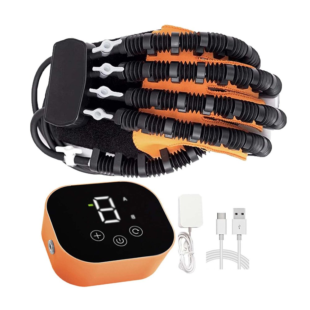 CraftNestUK Stroke Glove Rehabilitation Robot Gloves, Upgrade Hemiplegia Hand Stroke Recovery Equipment, with USB Chargeable and Strength Adjustment, Multiple