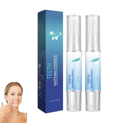 Clevermart Teeth Whitening Essence Pen, Teeth Whitening Gel Pen, Improve Dental Brightening and Removal Stain, Lighten Yellow Teeth, Comfortable and Non-irritating, Mint Flavour (2pcs)