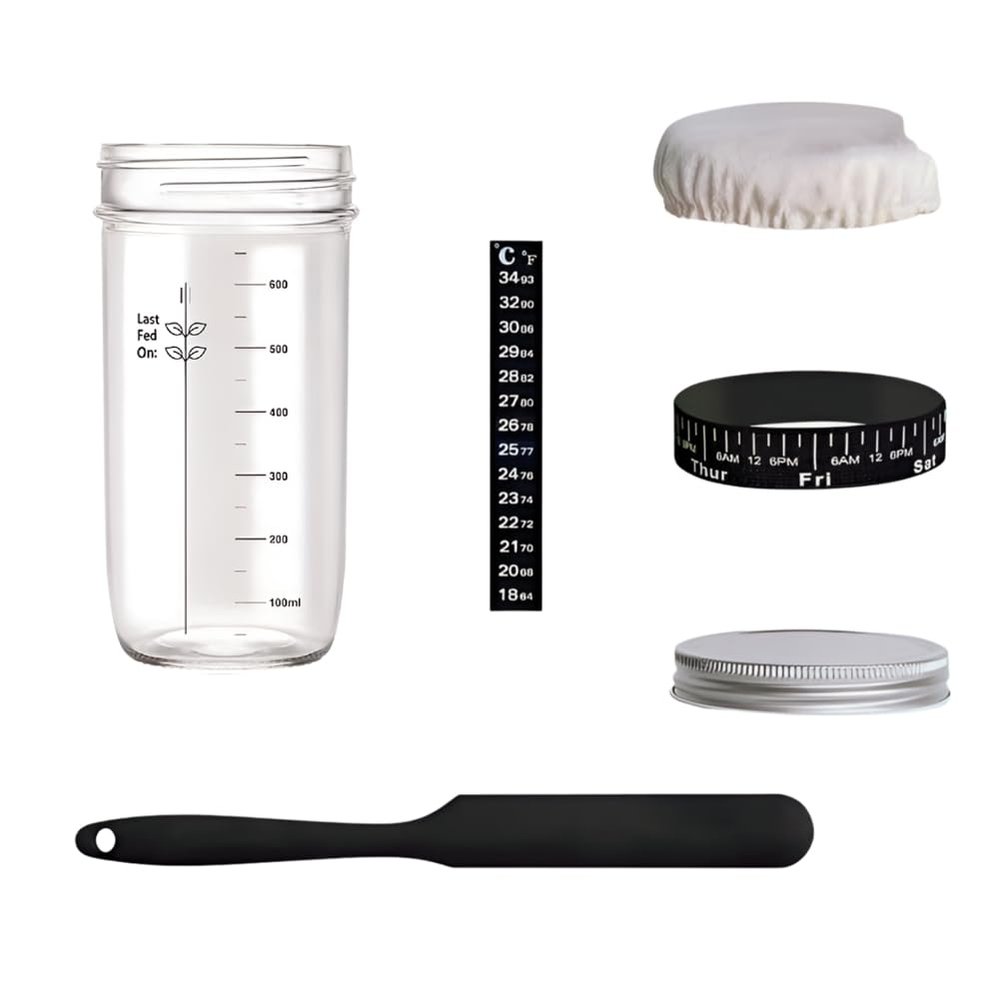 Sxmrmnx Sourdough Kit, Sourdough Bread Glass Jars Airtight Jars 730ml
