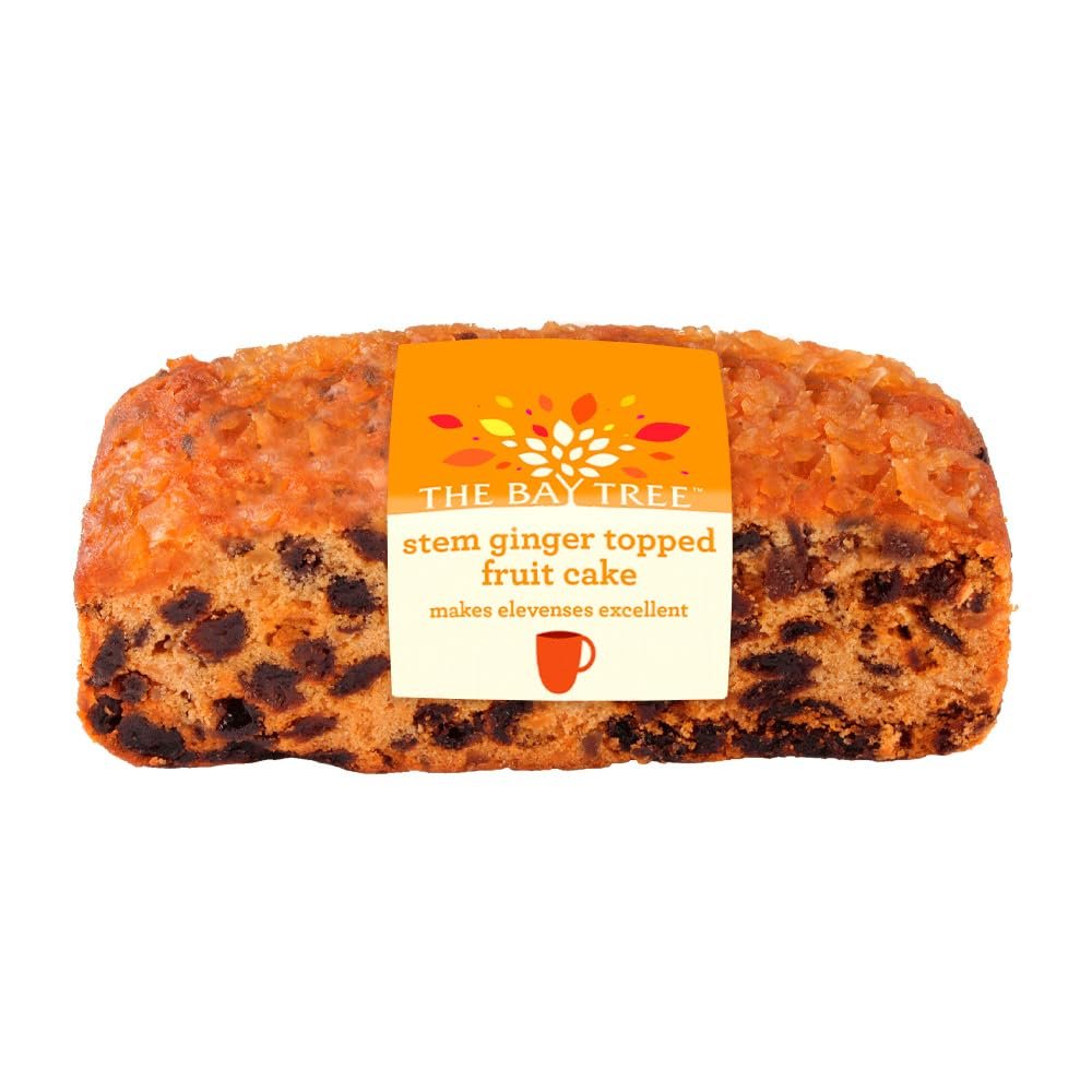 The Bay Tree Stem Ginger Topped Fruit Cake 310g | Rich, Moist, Fruity and with Crystallised Ginger | Handcrafted British Cake | Great for Gifting, Afternoon Tea & Festive Treats