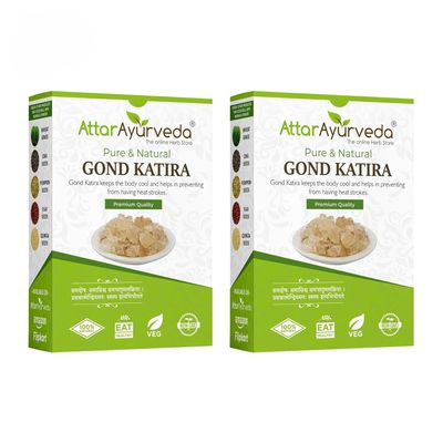 Attar Ayurveda Gond Katira | Natural Edible Gum | Cooling Properties | Plant-Based Ingredient for Drinks & Desserts | No Additives | Herbal Food Product | 7 oz Pack (Pack of 2)