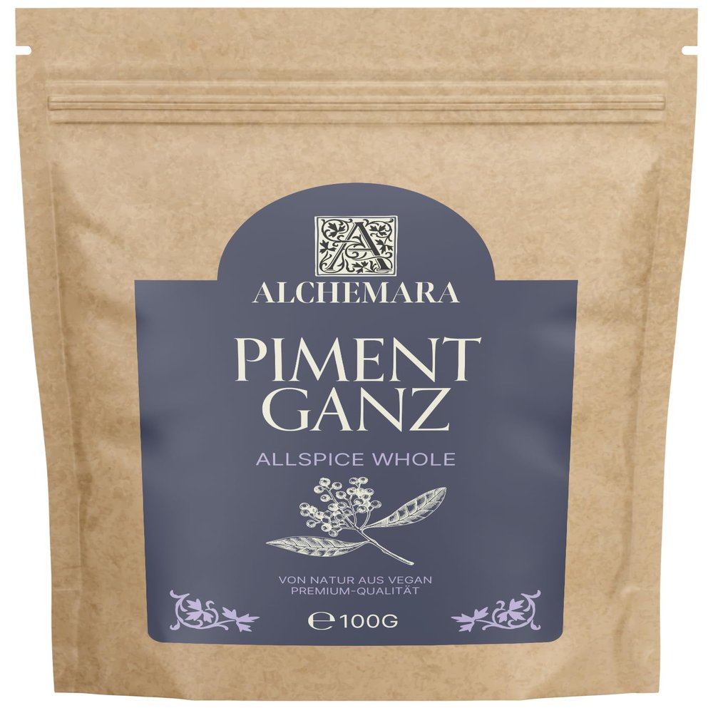 Allspice Berries Alchemara (100g) Pimento Seeds - Gently Dried Spices and Seasonings Ideal for Cooking Aromatic Spices