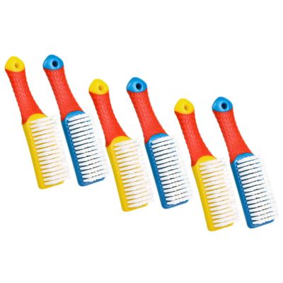 CTIRCHIU 6pcs Shoe Washing Brush and Hard Bristle Cleaning Scrub Set with Plastic Handles, Sturdy Shoe and Clothing Cleaning Tools for Household Laundry and Footwear Care in Blue