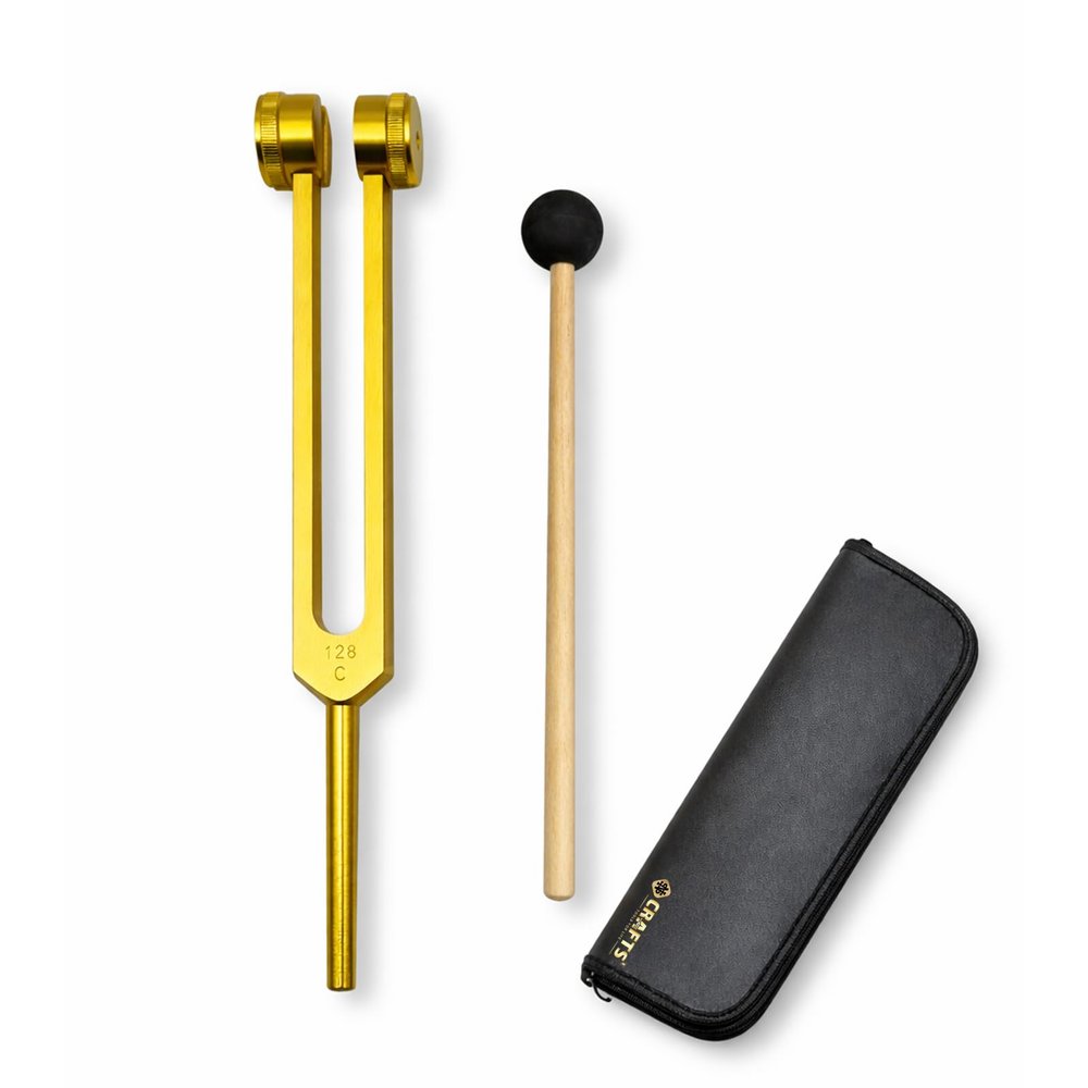 128Hz Tuning Fork for Deep Stress Relief, Ear Wellness, Holistic Healing and Sound Therapy