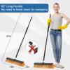 PBHEPPJ 18 Inchs Push Broom Outdoor Heavy Duty, Shop Broom with 60" Long Bandle and Stiff Bristles for Cleaning Outdoor or Indoor Tile, Garage, Shop, Deck, Concrete, Wood, Stone, Patio Floor view 3