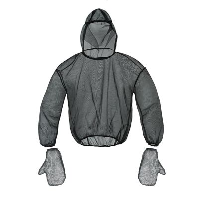 Ailan Mosquito Jacket With Hood Stylish And Effective Insect Oversized Anti-mosquito Helmet With Net Mosquito Shirt, black-glove-top, S/M