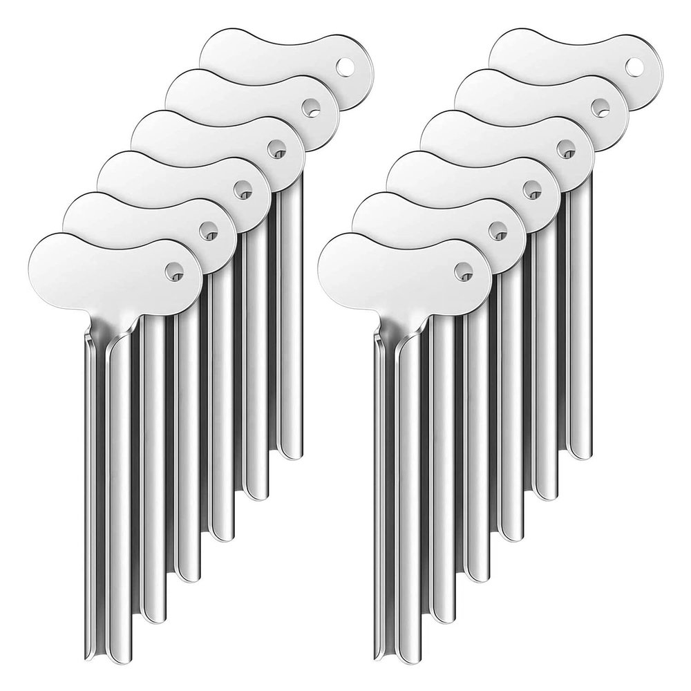 Fuhjythy 12 Metal Tube Squeezer Toothpaste Squeezer Metal Tube Roller Paint Squeeze Gadget