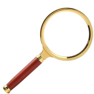 10X Magnifier Wooden Handle Enlarged Mirror Reading Magnifier, Antiques, Cultural Relics, Coins, Insects, Rocks, Maps, Appraisal Viewing