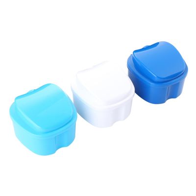 BESTYASH Denture Storage Case 3pcs with Strainer Basket Portable Denture Bath Box Holder for Soaking and Cleaning False Teeth Travel Oral Care