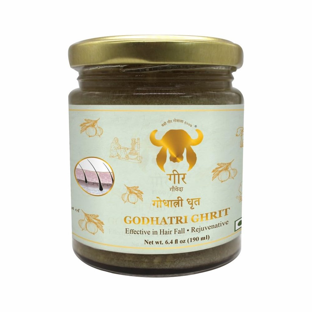 GIR GAUVEDA Godhatri Ghrit Ghee 190ml | Ayurvedic good for Hair Fall | Pure & Rejuvenative | Ayurvedic Pure Gir Cow Ghee