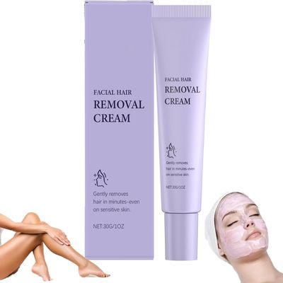 Hydrateology Facial Hair Removal Cream, Gentle and Painless Facial Hair Removal Cream for All Skin Types (1pcs)