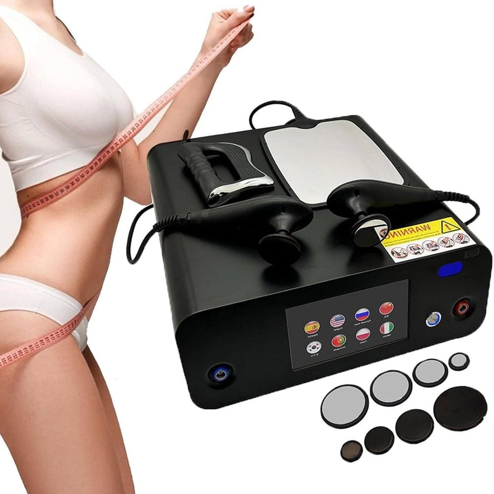 448K Tecar Therapy Device,CET/RET Diathermy Body Sliming Machine,Skin Tightening Machine,with 8 Working Head/Negative Plate/Fascia Knife Facial Lifting Beauty Machine
