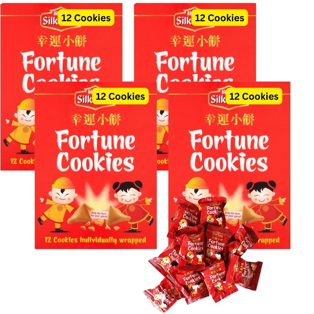Individually Wrapped Fortune Cookies - 70G - 12 Biscuits per Pack (4x12 Cookies)